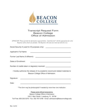 Transcript Request Form