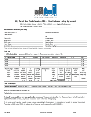 Non-Exclusive Listing Agreement