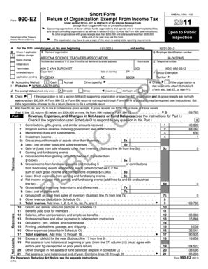 Form 990-EZ Tax Return for Exempt Organizations