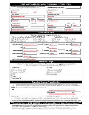 Monsanto Chemical Claims Collection Form