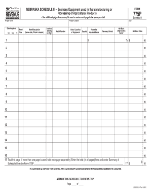 Nebraska Schedule III Form 775P