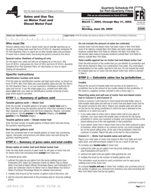 Quarterly Schedule FR for Part-Quarterly Filers
