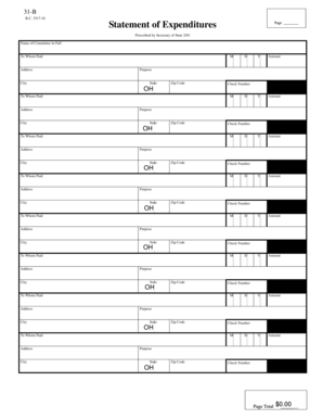 Statement of Expenditures Form 31-B