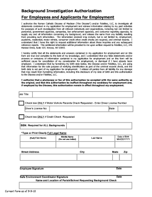 Background Investigation Authorization Form