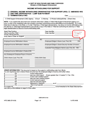 Illinois Income Withholding Order for Support