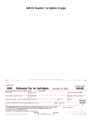 California Form 540-ES 2005