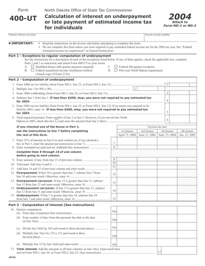 North Dakota Form 400-UT