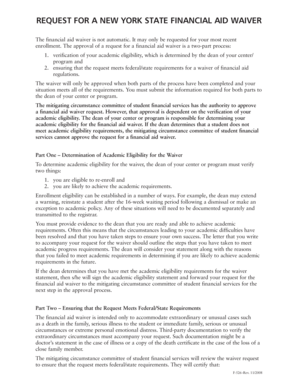 New York State Financial Aid Waiver Request