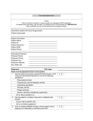 Enbrel Prior Authorization Form