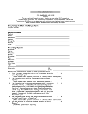 CVS Caremark Cognex Prior Authorization Form