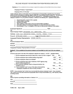 DOT Drug and Alcohol Testing Records Release Form