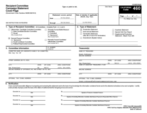 California Form 460 Cover Page
