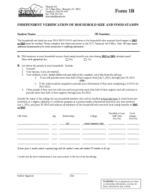 Independent Verification of Household Size and Food Stamps