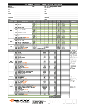 Hankook Logo Shop Catalog Order Form