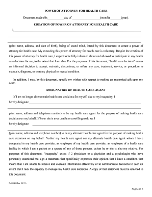 Wisconsin Power of Attorney for Health Care