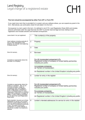 UK Land Registration Mortgage Form