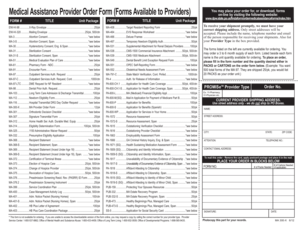 Medical Assistance Provider Order Form