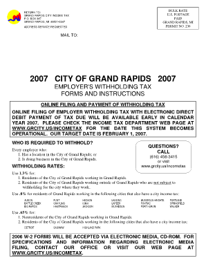 Grand Rapids Employer Withholding Tax Forms