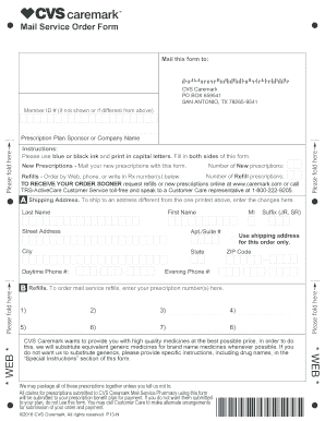 CVS Caremark Mail Service Order Form