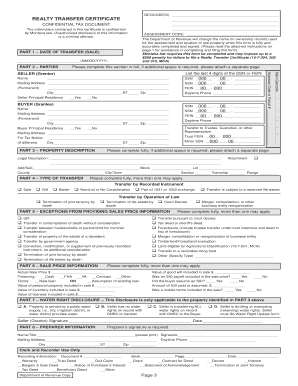 Montana Realty Transfer Certificate