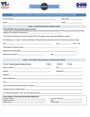 School Medication Authorization Form