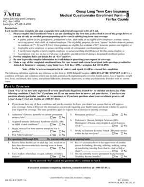 Aetna Long Term Care Insurance Enrollment Form