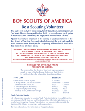 Boy Scouts of America Adult Registration Application