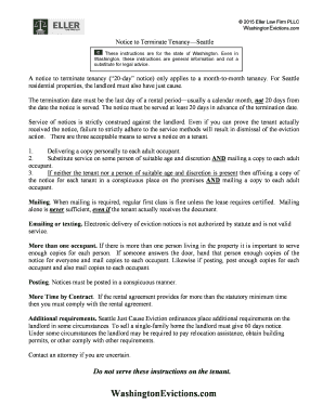 Notice to Terminate Tenancy—Seattle