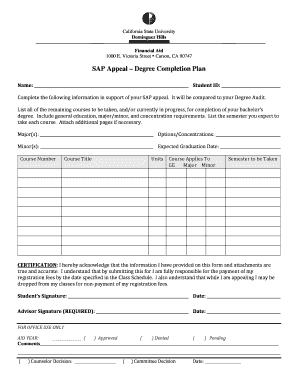Satisfactory Academic Progress Appeal Form