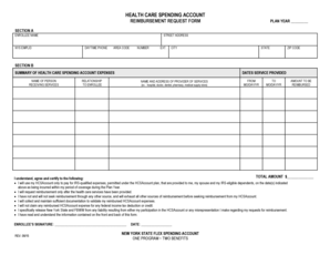 Health Care Spending Account Reimbursement Form