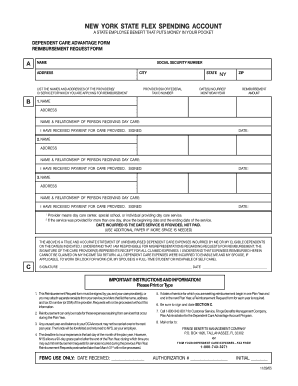 New York State Dependent Care Reimbursement Form