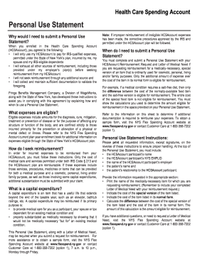 Health Care Spending Account Personal Use Statement
