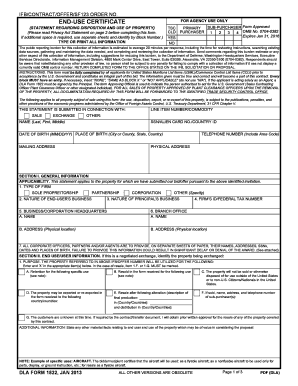 End-Use Certificate for USML/CCLI Property