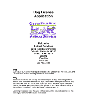California Dog License Application