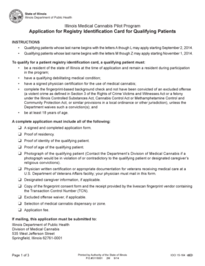 Illinois Medical Cannabis Registry Identification Card Application