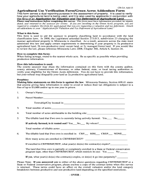 Agricultural Use Verification Form