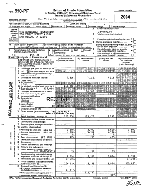 Form 990-PF 2004 Private Foundation Tax Return