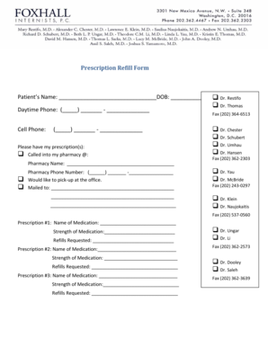 Prescription Refill Form
