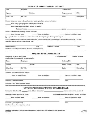 Catastrophic Leave Donation Form