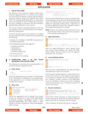 National Flood Insurance Program Application