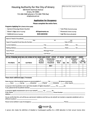 Section 8 Housing Choice Voucher Application