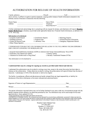 Authorization for Release of Health Information