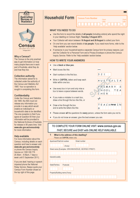 Australian Census Household Form