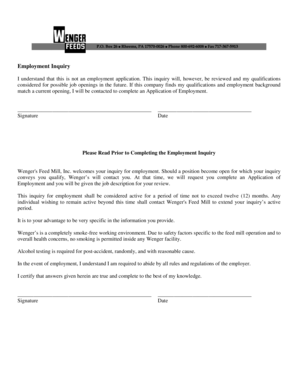 Employment Inquiry Form