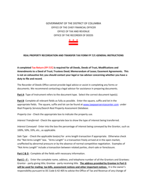 Real Property Recordation and Transfer Tax Form FP 7/C