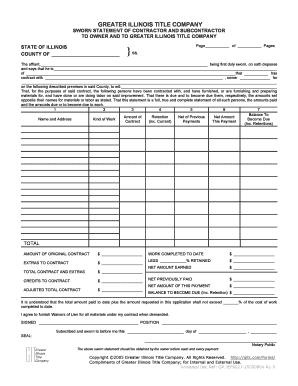 contractors sworn statement template