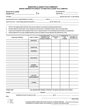 Sworn Owner's Statement