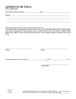 Affidavit of Title for an Association