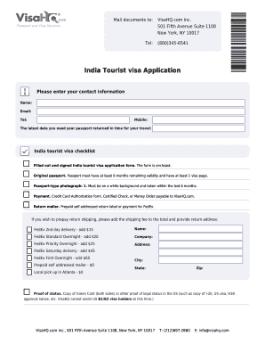 India Tourist Visa Application