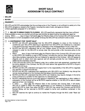Short Sale Addendum to Sale Contract